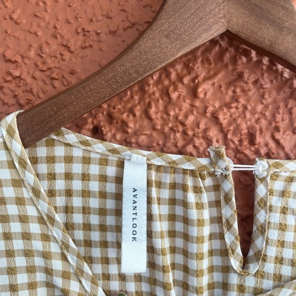 Women’s Avantlook Ruffle Ruched Dress Mini Gingham Size Large - Picture 6 of 7